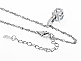 Blue Aquamarine Rhodium Over Silver Pendant With Chain 1.46ctw