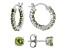 Green Peridot Rhodium Over Sterling Silver Studs And Hoop Earrings Set 2.24ctw