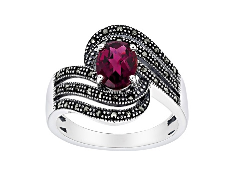 Magenta Rhodolite Rhodium Over Sterling Silver Ring 1.50ctw