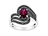 Magenta Rhodolite Rhodium Over Sterling Silver Ring 1.50ctw