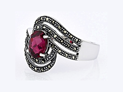 Magenta Rhodolite Rhodium Over Sterling Silver Ring 1.50ctw