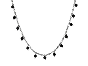 Black Spinel Rhodium Over Sterling Silver Necklace 10.00ctw