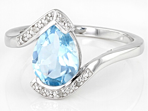 Sky Blue Topaz Rhodium Over Sterling Silver Ring 2.22ctw