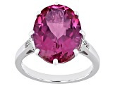Pink Topaz Rhodium Over Sterling Silver Ring 9.83ctw