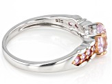 Pink Kunzite Rhodium Over Silver Two-Tone Ring 1.13ctw