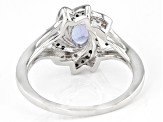 Blue Tanzanite Rhodium Over Silver Ring 0.83ctw