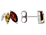 Orange Madeira Citrine Rhodium Over Sterling Silver Earrings 1.39ctw