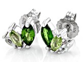 Green Chrome Diopside Rhodium Over Sterling Silver Earrings 1.52ctw