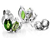 Green Chrome Diopside Rhodium Over Sterling Silver Earrings 1.52ctw