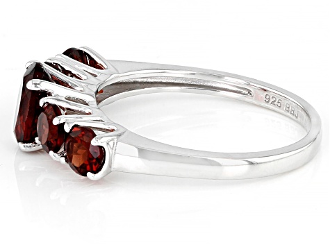 Red Garnet Rhodium Over Sterling Silver Ring 1.93ctw