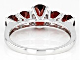 Red Garnet Rhodium Over Sterling Silver Ring 1.93ctw