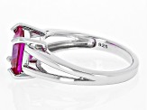 Pink Lab Created Sapphire Rhodium Over Sterling Silver Solitaire Ring 2.36ct