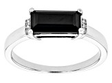 Black Spinel Rhodium Over Sterling Silver Band Ring 1.28ctw