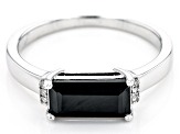 Black Spinel Rhodium Over Sterling Silver Band Ring 1.28ctw