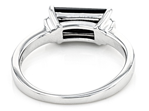Black Spinel Rhodium Over Sterling Silver Band Ring 1.28ctw