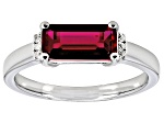Lab Created Ruby Rhodium Over Sterling Silver Band Ring 1.39ctw