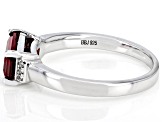 Red Lab Created Ruby Rhodium Over Sterling Silver Band Ring 1.39ctw
