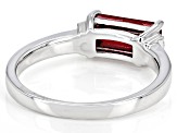 Red Lab Created Ruby Rhodium Over Sterling Silver Band Ring 1.39ctw