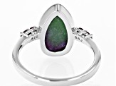 Multicolor Ruby-In-Zoisite Rhodium Over Sterling Silver Ring 0.12ctw