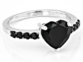 Black Spinel Rhodium Over Sterling Silver Ring 2.07ctw