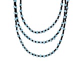 Blue Apatite Rhodium Over Sterling Silver Necklace