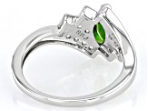 Green Chrome Diopside Rhodium Over Sterling Silver Ring 0.77ctw