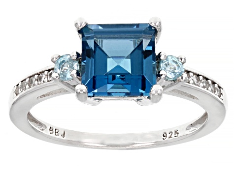 London Blue Topaz Rhodium Over Sterling Silver Ring 1.94ctw - CTB443 ...