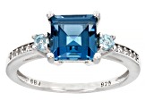 London Blue Topaz Rhodium Over Sterling Silver Ring 1.94ctw