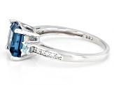 London Blue Topaz Rhodium Over Sterling Silver Ring 1.94ctw