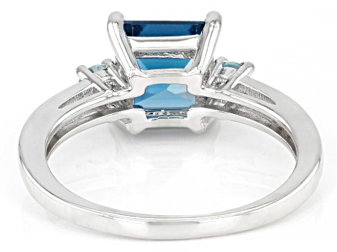 London Blue Topaz Rhodium Over Sterling Silver Ring 1.94ctw