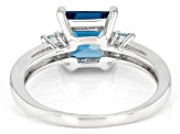 London Blue Topaz Rhodium Over Sterling Silver Ring 1.94ctw