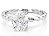 White Zircon Rhodium Over Sterling Silver Solitaire Ring 2.50ct