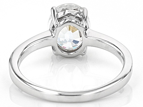 White Zircon Rhodium Over Sterling Silver Solitaire Ring 2.50ct