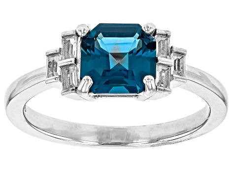 London Blue Topaz Rhodium Over Silver Ring 1.71ctw - CTB448 | JTV.com