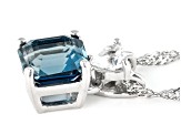 London Blue Topaz Rhodium Over Silver Pendant Chain 1.71ctw