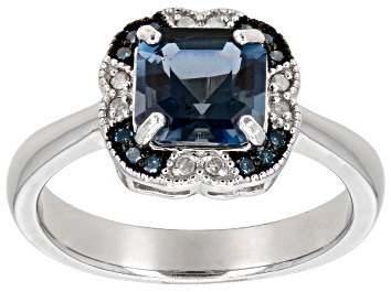 Picture of London Blue Topaz Rhodium Over Silver Ring 1.58ctw