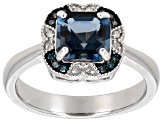 London Blue Topaz Rhodium Over Silver Ring 1.58ctw