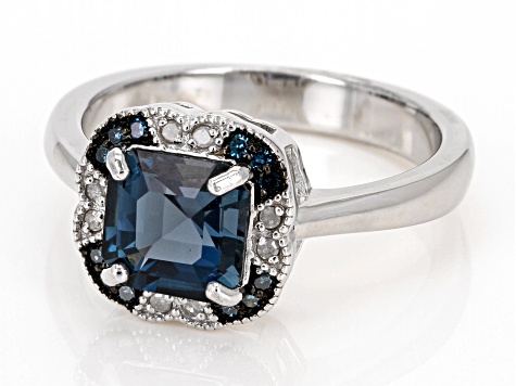 London Blue Topaz Rhodium Over Silver Ring 1.58ctw