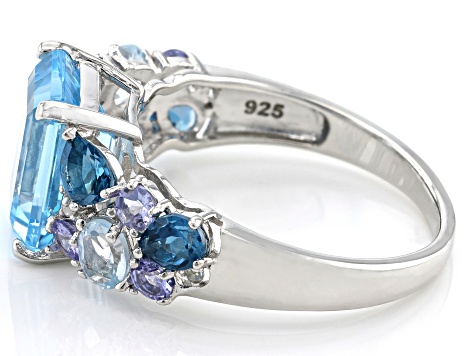Sky Blue Topaz Rhodium Over Sterling Silver Ring 4.89ctw - CTB459 | JTV.com