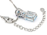 Sky Blue Topaz Rhodium Over Silver Pendant with Chain 4.19ctw