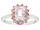 Pink Kunzite With Color Shift Garnet Rhodium Over Sterling Silver Ring 2.35ctw