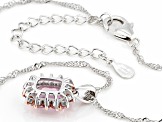 Pink Kunzite with Color Shift Garnet Rhodium Over Sterling Silver Pendant with Chain 2.43ctw