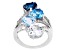 London Blue Topaz Rhodium Over Sterling Silver Ring 7.19ctw