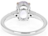 Pink kunzite Rhodium Over Sterling Silver Ring 2.23ctw