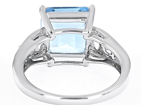 Sky Blue Topaz Rhodium Over Sterling Silver Ring 5.87ctw