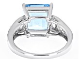 Sky Blue Topaz Rhodium Over Sterling Silver Ring 5.87ctw