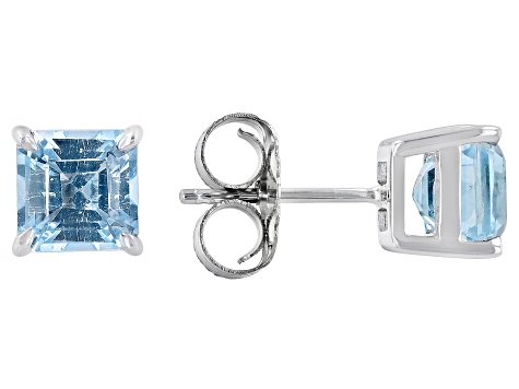 Sky Blue Topaz Rhodium Over Sterling Silver Studs Earrings 2.47ctw