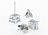 Sky Blue Glacier Topaz Rhodium Over Sterling Silver Studs Earrings 2.47ctw