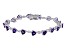 Purple African Amethyst Rhodium Over Sterling Silver Bracelet 5.07ctw