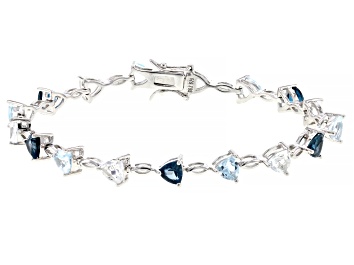 Picture of White Topaz Rhodium Over Sterling Silver Bracelet 8.35ctw